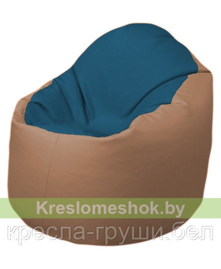 Кресло мешок Bravо (синий-карамель)