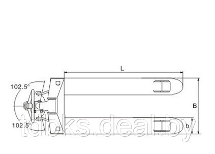 Рохля BKS DF-III (KX) г/п 3000 кг длина вил 1150 мм (ручная гидравлическая тележка) - фото 3 - id-p97147518