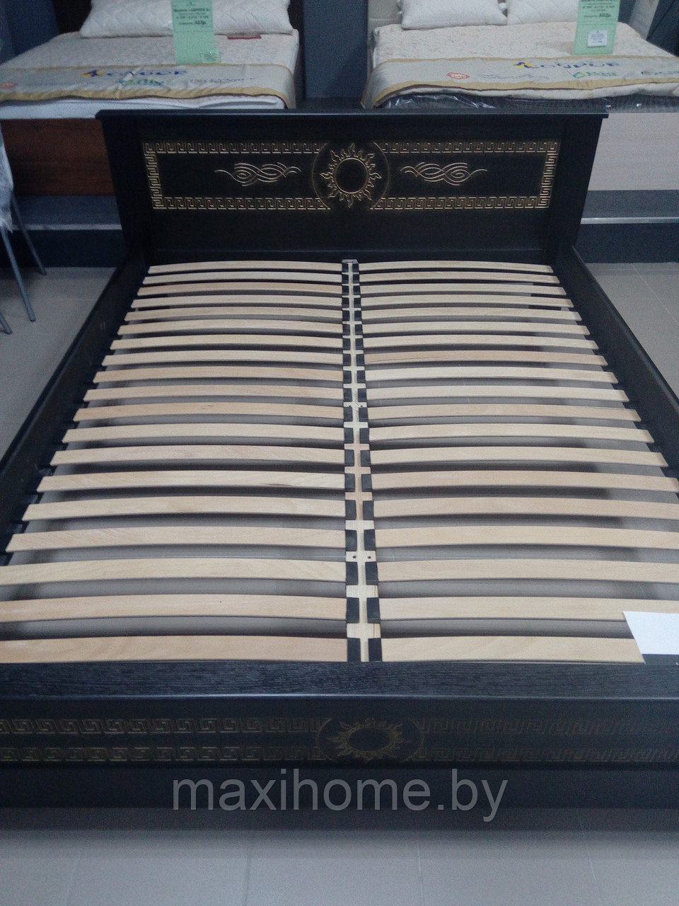 Кровать из массива сосны, дубовый шпон «Элит» 160*200, цвет венге с золотом - фото 9 - id-p81157621