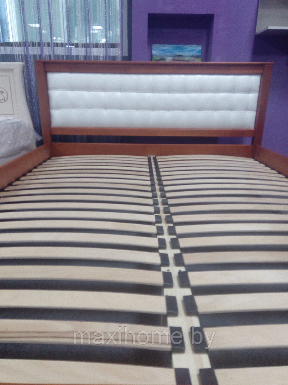 Кровать из массива ольхи «Модерн М» 160*200, цвет яблоня - фото 9 - id-p81157799