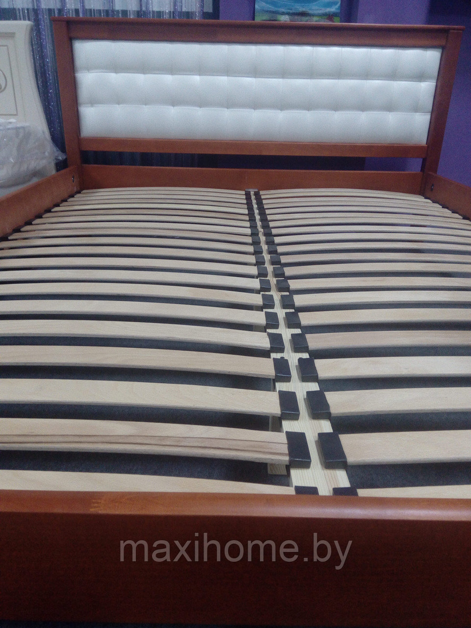 Кровать из массива ольхи «Модерн М» 160*200, цвет яблоня - фото 8 - id-p81157799