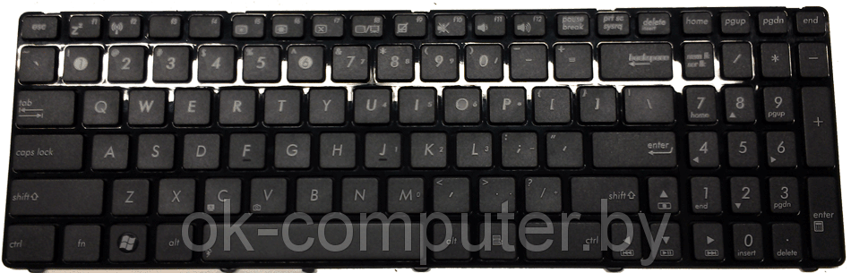 Клавиатура для ноутбука ASUS A52. RU. В рамке - фото 1 - id-p4852113