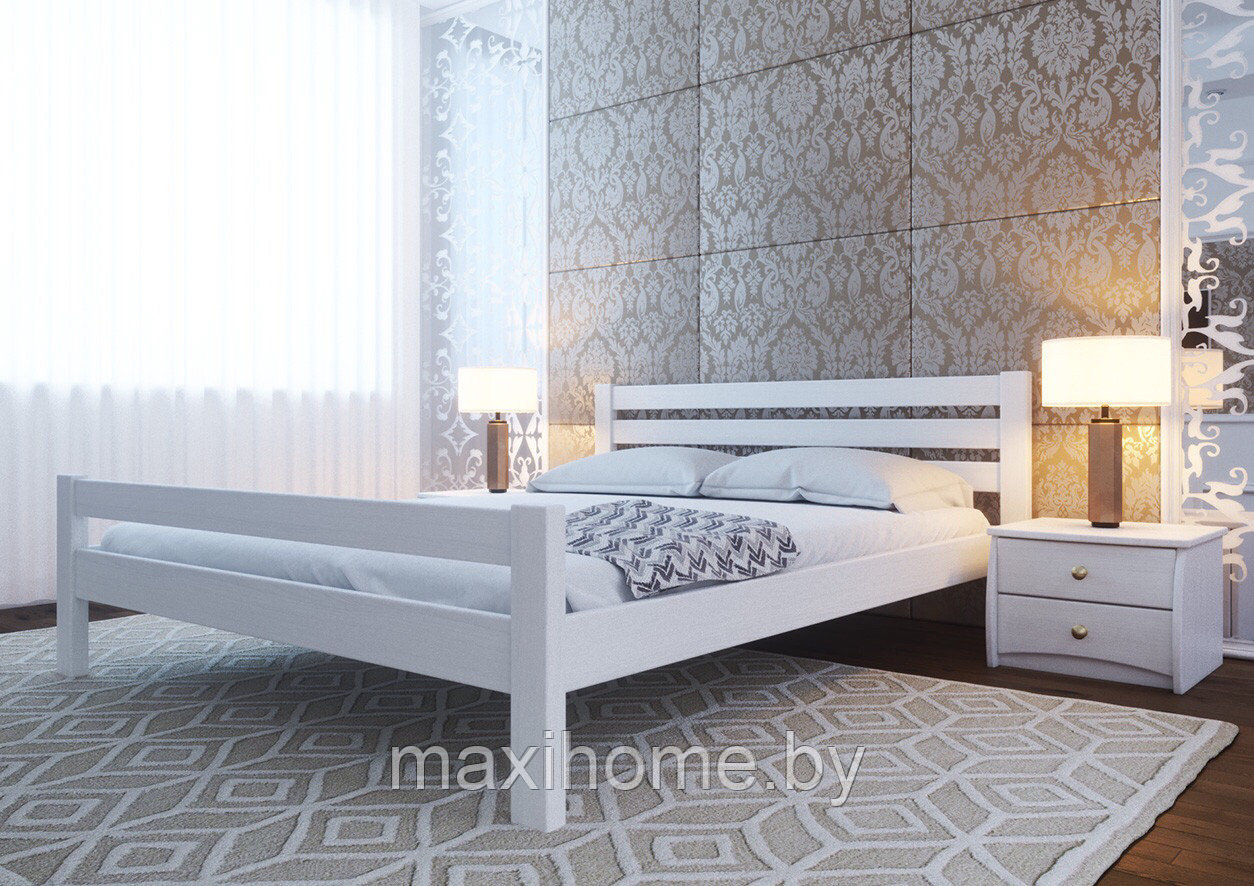 Кровать из массива ольхи «Элегант» 160*200, цвет белый - фото 3 - id-p81157813