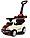 QС2281 Машинка каталка, толокар Бугатти (BUGATTI) 3 в 1, с родительской ручкой, бампером, музыкальный руль, фото 6