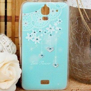 Чехол для Huawei Ascend Y3 (Y360) силикон прозрачный с стразами тип-18, фото 2