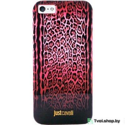 Чехол для iPhone 5/ 5s накладка Just Cavalli " LEOPARD", красный