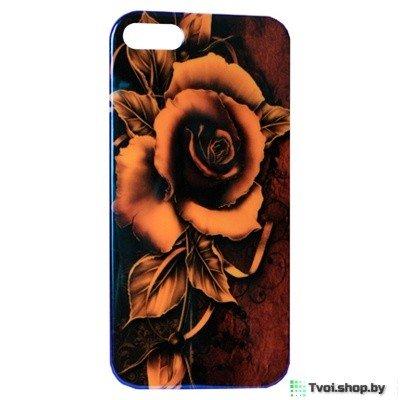 Чехол для iPhone 5/ 5s накладка "Flowers-1", силикон - фото 2 - id-p61491172