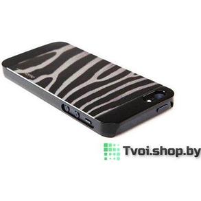 Чехол для iPhone 5/ 5s накладка Motomo "Зебра", черный, фото 2
