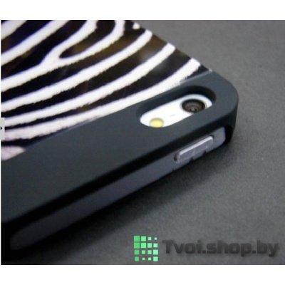 Чехол для iPhone 5/ 5s накладка Motomo "Зебра", черный - фото 3 - id-p61492015