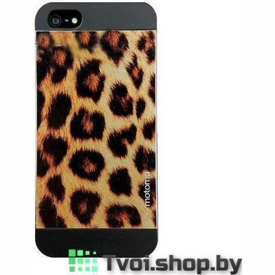 Чехол для iPhone 5/ 5s накладка Motomo "Леопард", черный