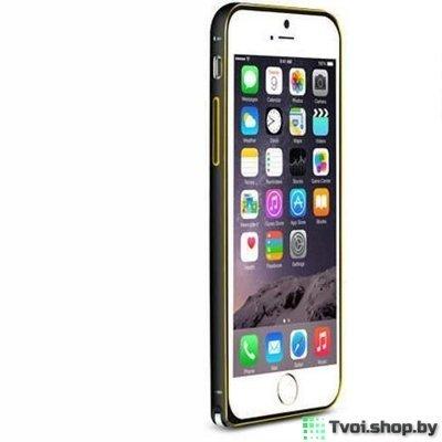 Бампер для iPhone 6/ 6s алюминиевый Cross New Version, черный