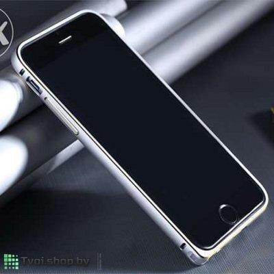 Бампер для iPhone 6/ 6s алюминиевый Cross, серебро - фото 1 - id-p61491204
