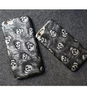 Чехол для iPhone 6/ 6s накладка Retro skull золотой, кожаный