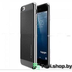 Чехол для iPhone 6/ 6s накладка SGP (2 в 1), черный с серебряным бампером, фото 2