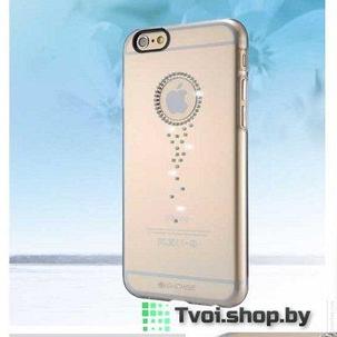 Чехол для iPhone 6 Plus накладка G-case Swarovski, прозрачный, фото 2