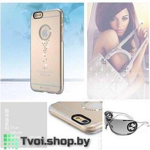 Чехол для iPhone 6 Plus накладка G-case Swarovski, прозрачный, фото 2