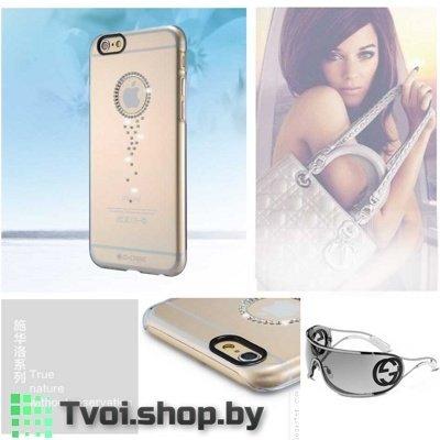 Чехол для iPhone 6 Plus накладка G-case Swarovski, прозрачный - фото 2 - id-p61491995
