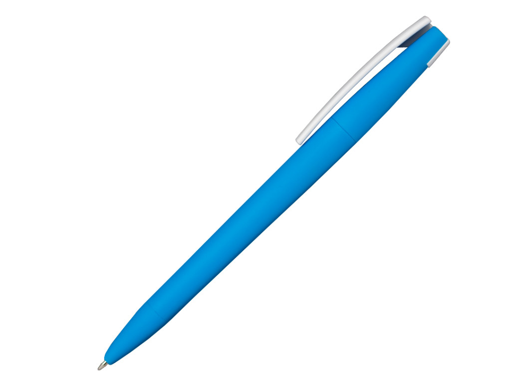 Ручка шариковая, пластик, софт тач, голубой/белый, Z-PEN