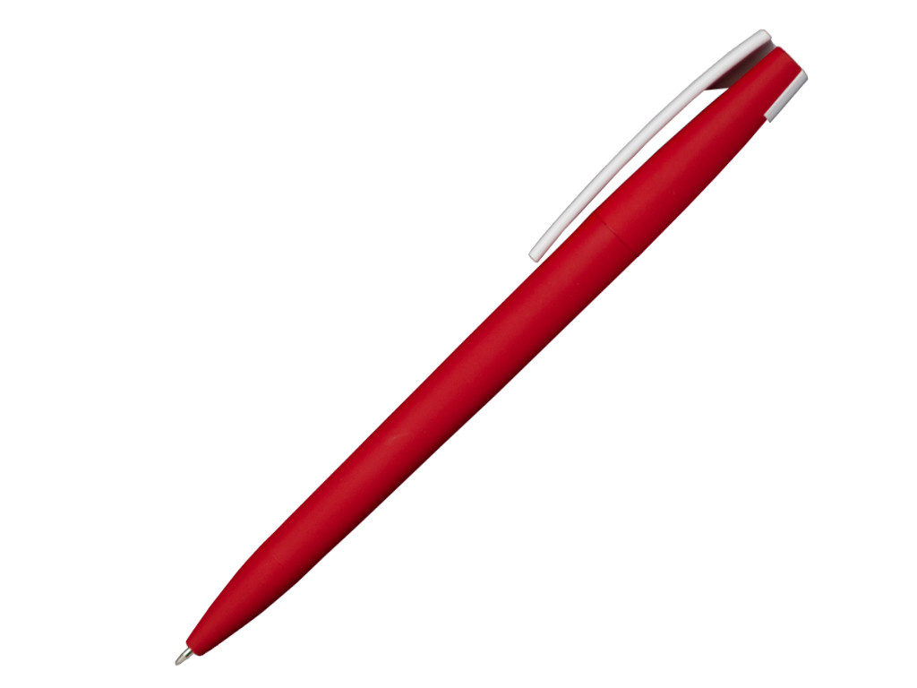 Ручка шариковая, пластик, софт тач, красный/белый, Z-PEN, фото 1