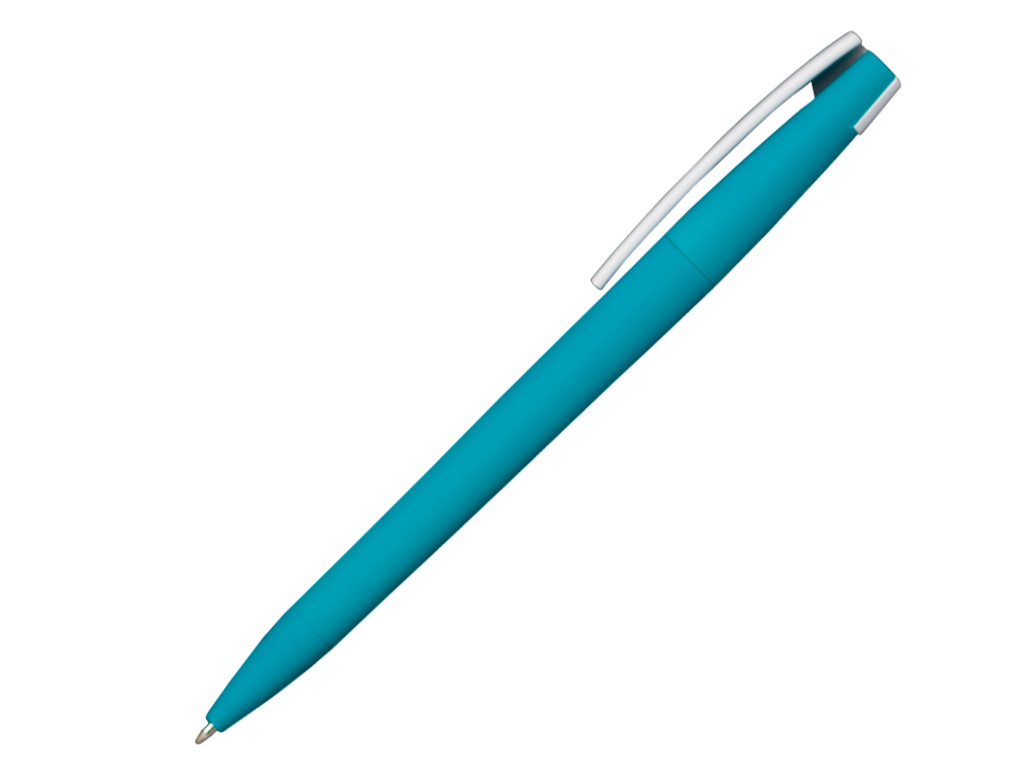 Ручка шариковая, пластик, софт тач, бирюзовый/белый, Z-PEN