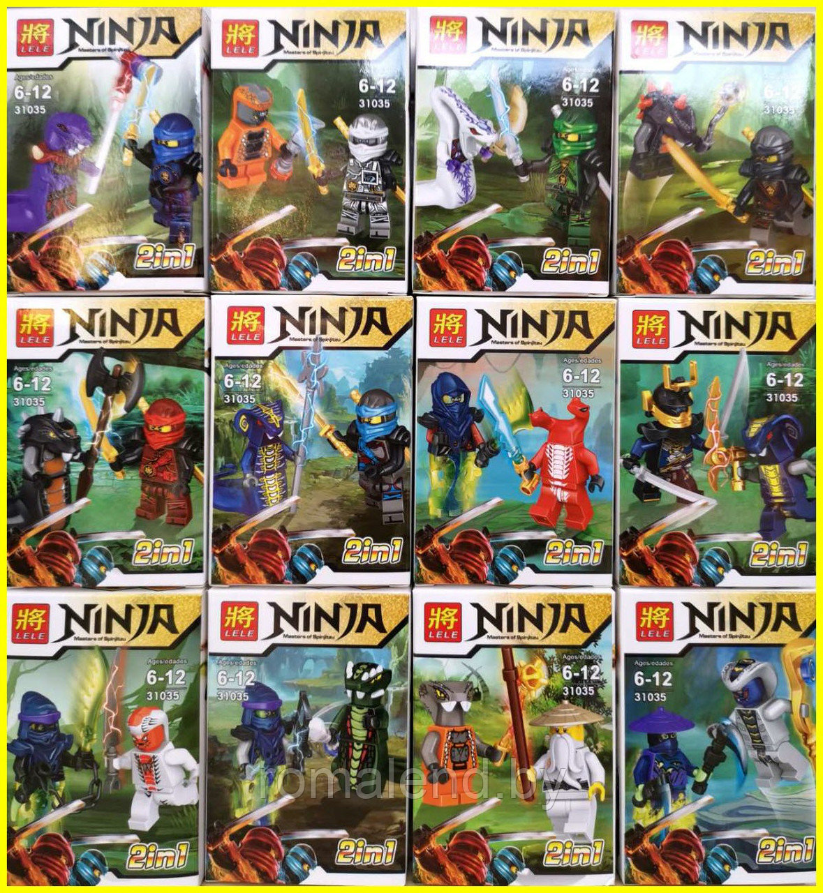 Набор фигурок мини-конструктор Ninja «Ниндзя» (12 шт)