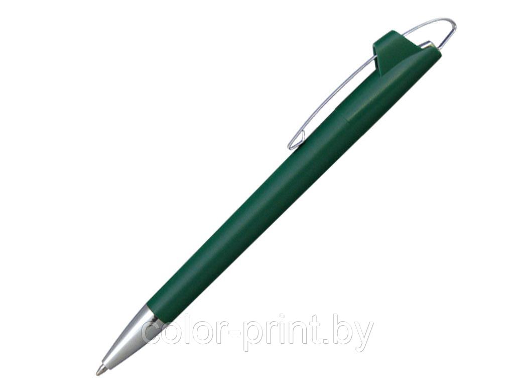 Ручка шариковая, пластик, зеленый/серебро, АУРА
