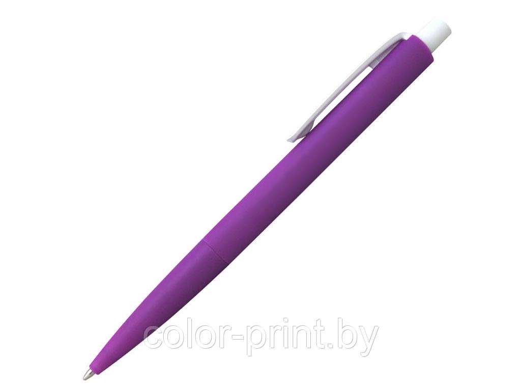 Ручка шариковая, пластик, софт тач, фиолетовый/белый, Танго