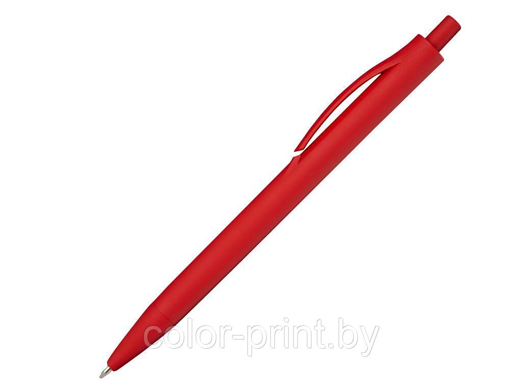 Ручка шариковая, пластик, софт тач, красный