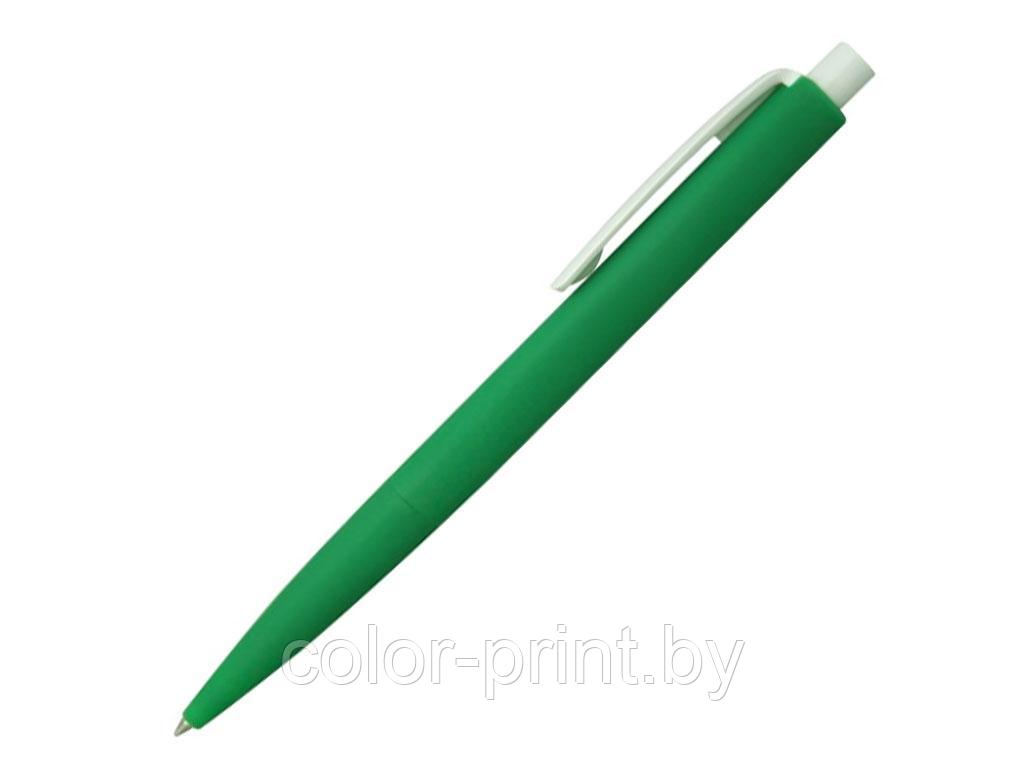 Ручка шариковая, пластик, софт тач, зеленый/белый 348, Танго
