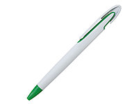Ручка шариковая, пластик, белый/зеленый 348