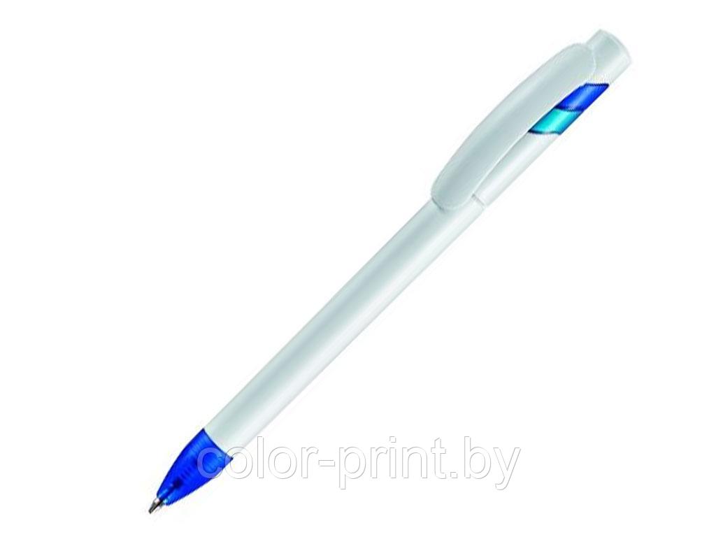 Ручка шариковая, пластик Mandi WHITE-DARK BLUE