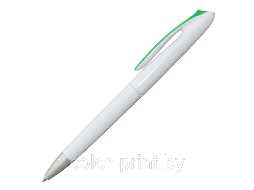 Ручка шариковая, пластик, белый/зеленый