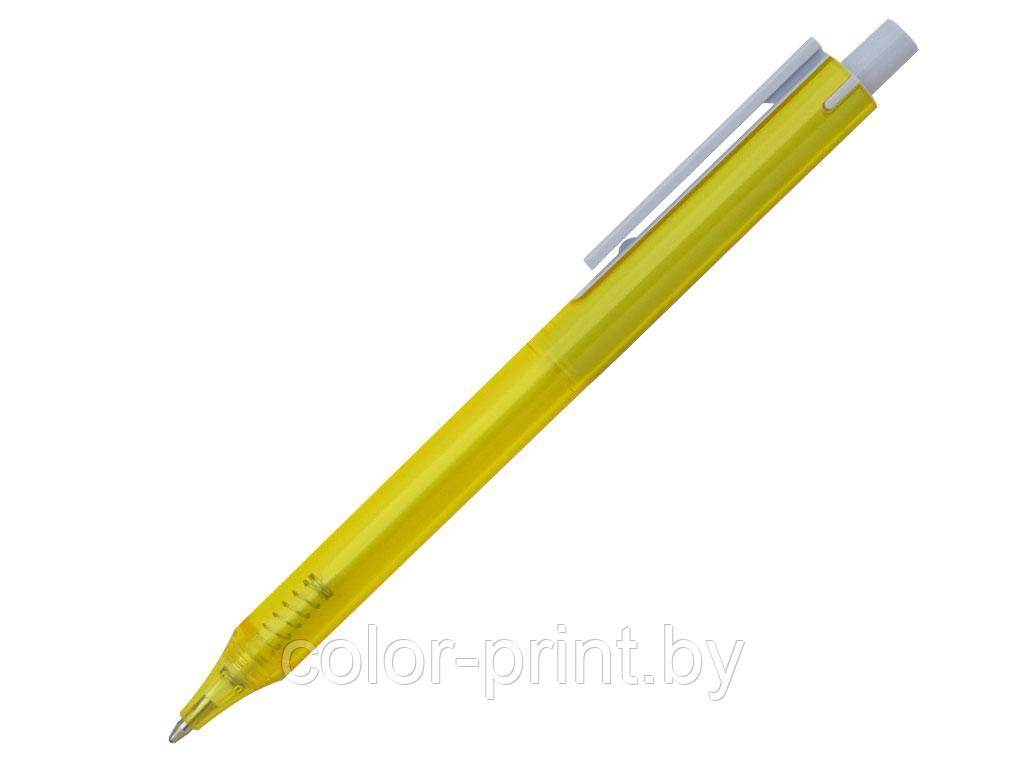 Ручка шариковая, пластик, прозрачный, желтый/белый