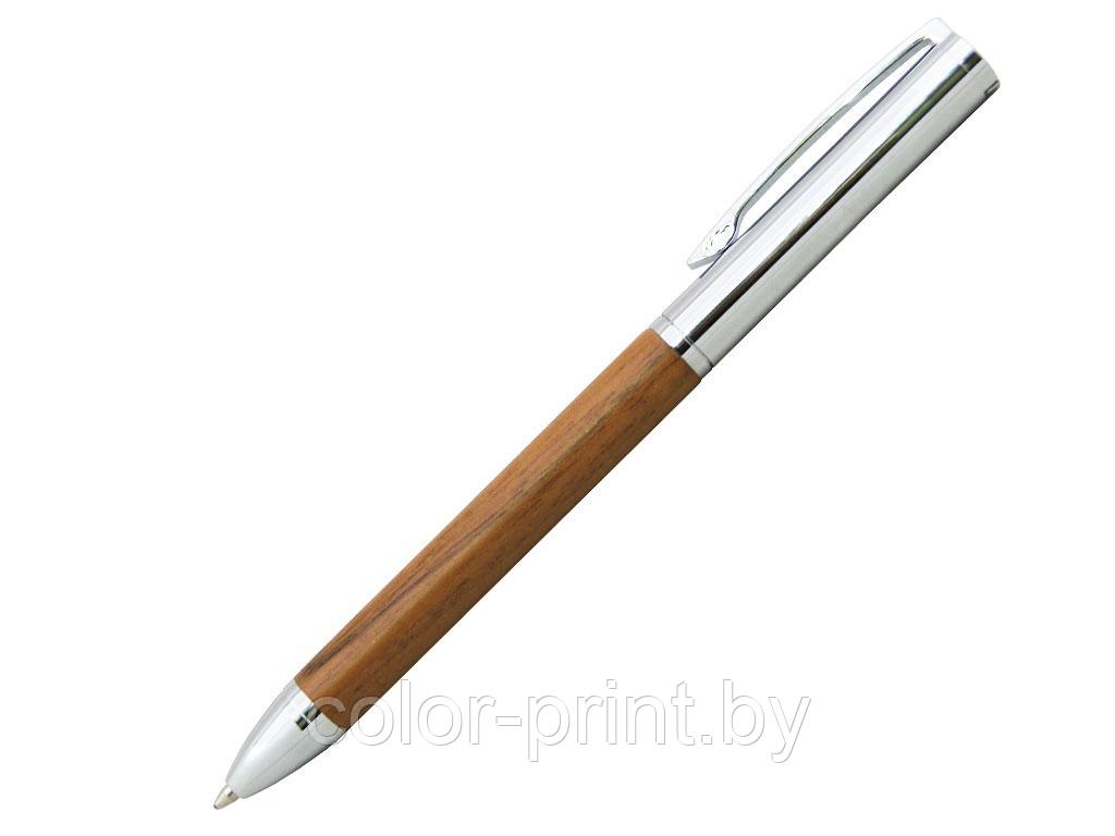 Ручка шариковая, дерево, коричневый/серебро, Fusion