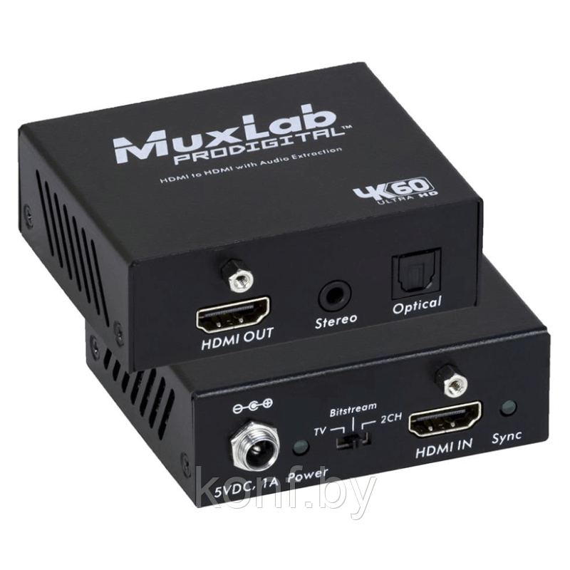 Коммутатор HDMI TO HDMI WITH AUDIO EXTRACTION, 4K/60 Muxlab 500436