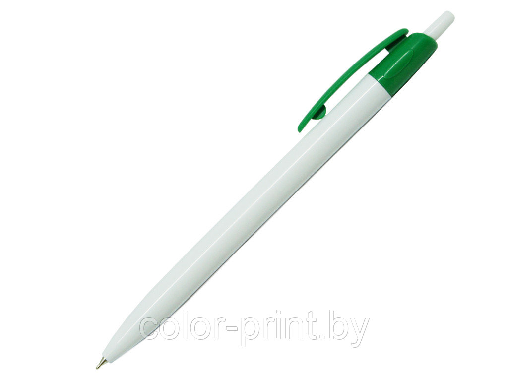 Ручка шариковая, пластик, белый/зеленый, Barron