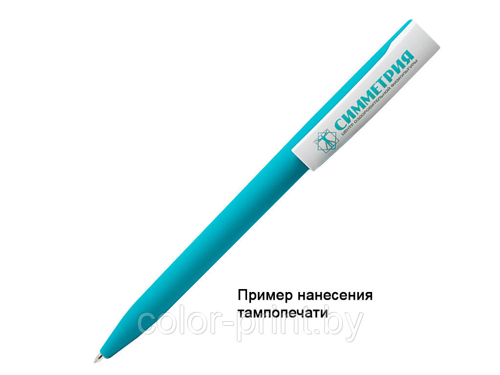 Ручка шариковая, пластик, софт тач, бирюзовый/белый, Z-PEN - фото 3 - id-p97247122