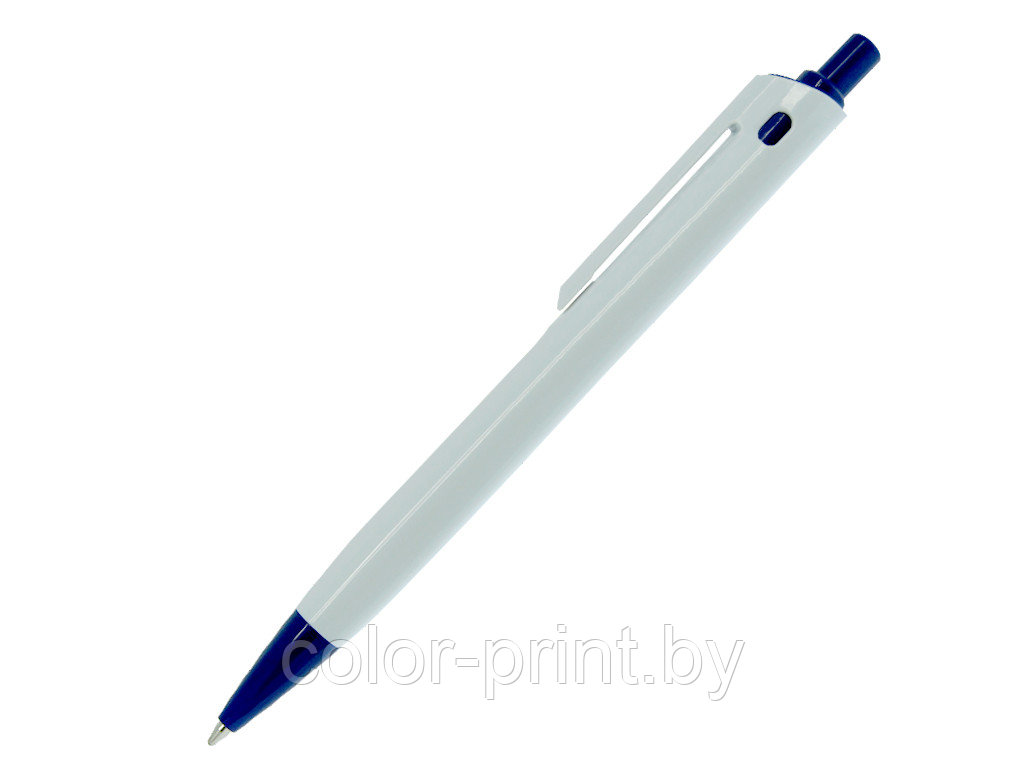 Ручка шариковая, пластик, белый/синий, YES