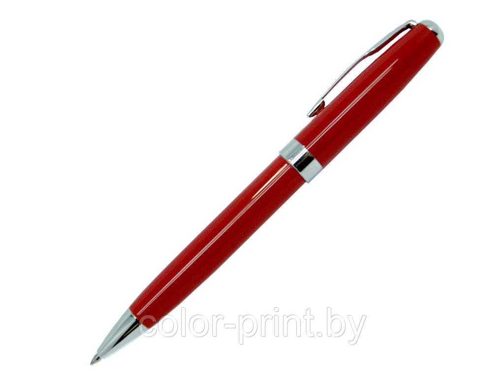 Ручка шариковая, металл, красный/серебро