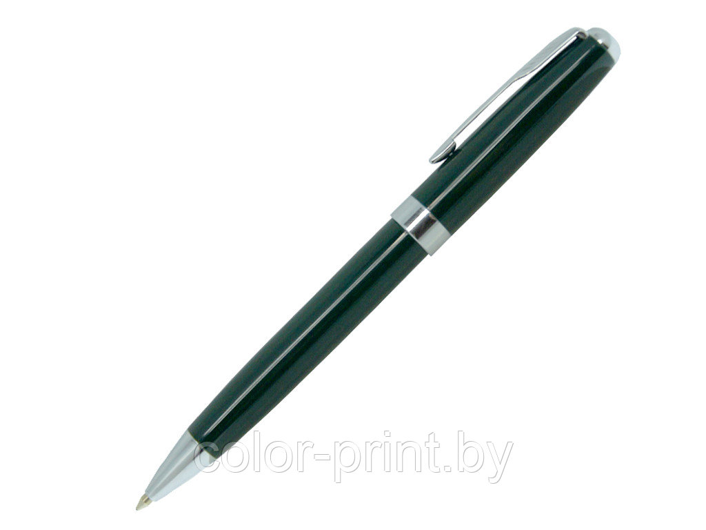 Ручка шариковая, металл, зеленый/серебро, фото 1