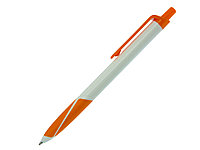 Ручка шариковая, пластик, резина, белый/оранжевый, VIVA