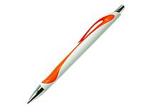 Ручка шариковая, пластик, белый/оранжевый