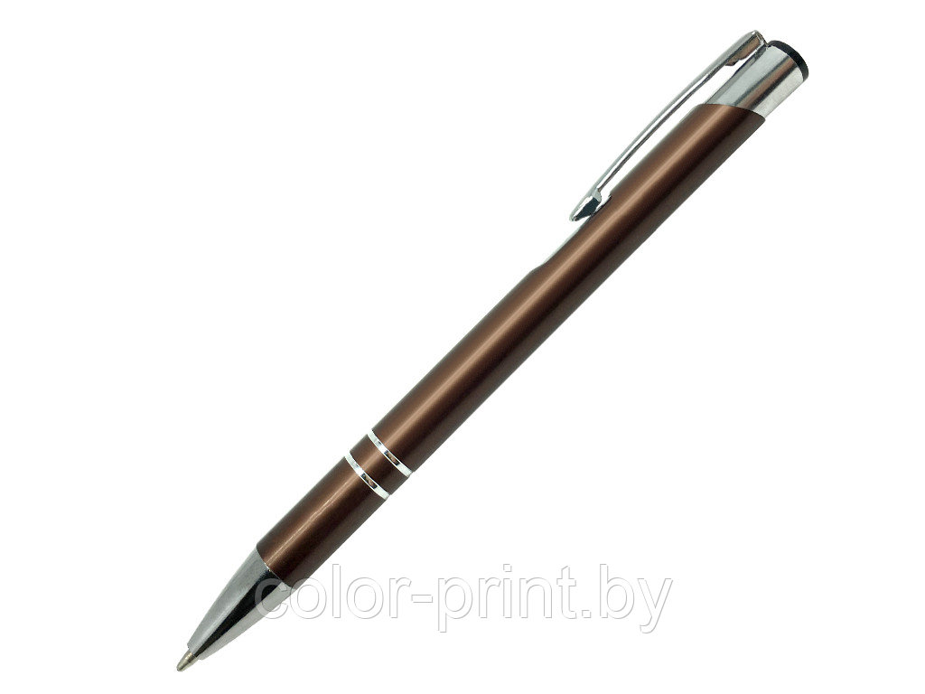 Ручка шариковая, COSMO, металл, коричневый/серебро