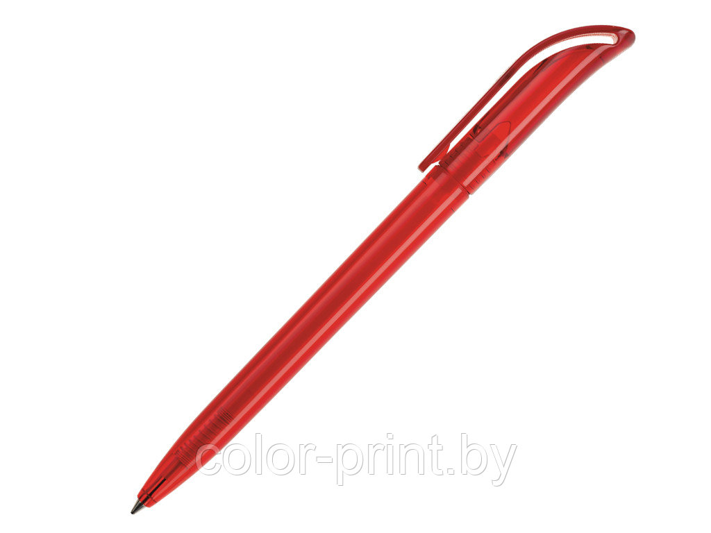 Ручка шариковая, пластик, красный, прозрачный КОКО