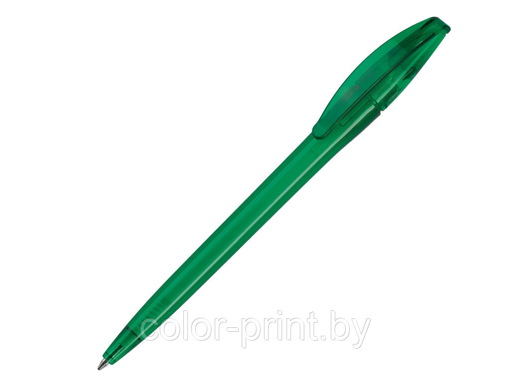 Ручка шариковая, пластик, зеленый, прозрачный SLIM