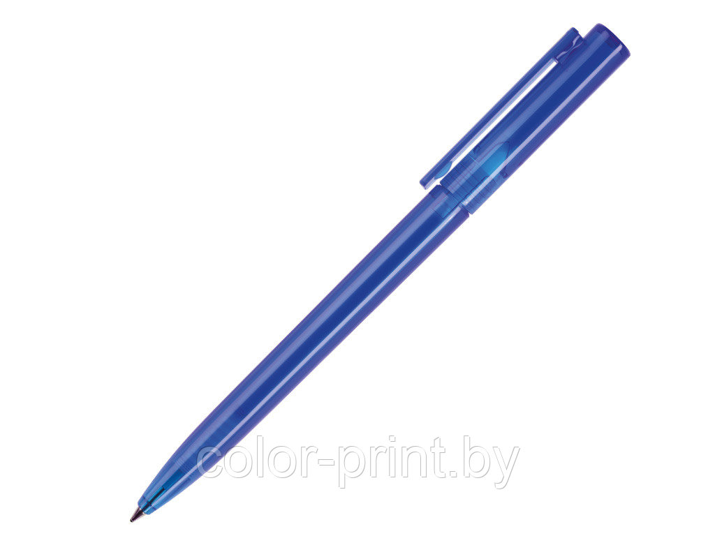 Ручка шариковая, пластик, синий, прозрачный Paco