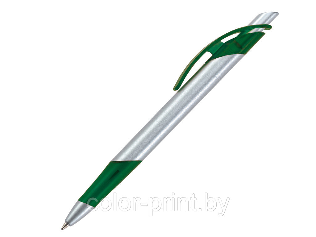 Ручка шариковая, пластик, серебро/зеленый Lotus