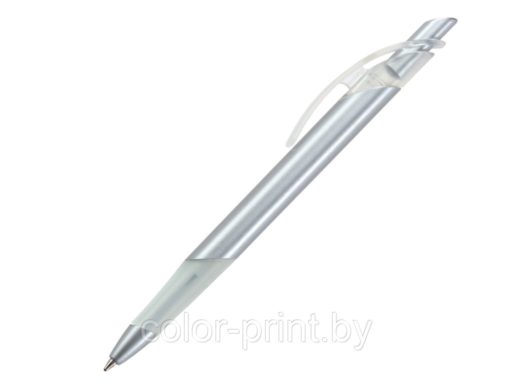 Ручка шариковая, пластик, серебро/белый Lotus