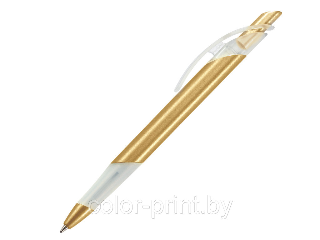 Ручка шариковая, пластик, золото/белый Lotus