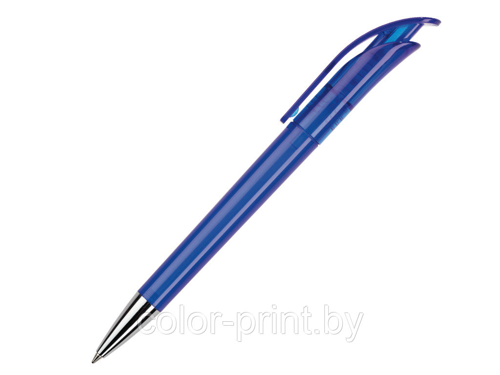 Ручка шариковая, пластик, синий, прозрачный Focus